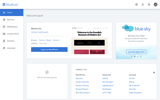 Bluehost Control Panel
